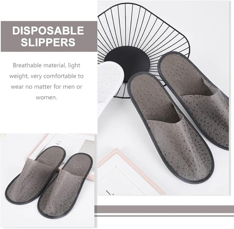 Unisex Disposable Hotel Slippers Non Woven 10 Pairs Bulk For Guests Travel Home - Image 3